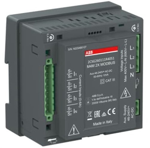 ABB M4M 2X MODBUS PQ1 METERDIN MOUNT CLASS 0.52 DIGITAL OUTPUT M4M 2X MODBUS PQ1